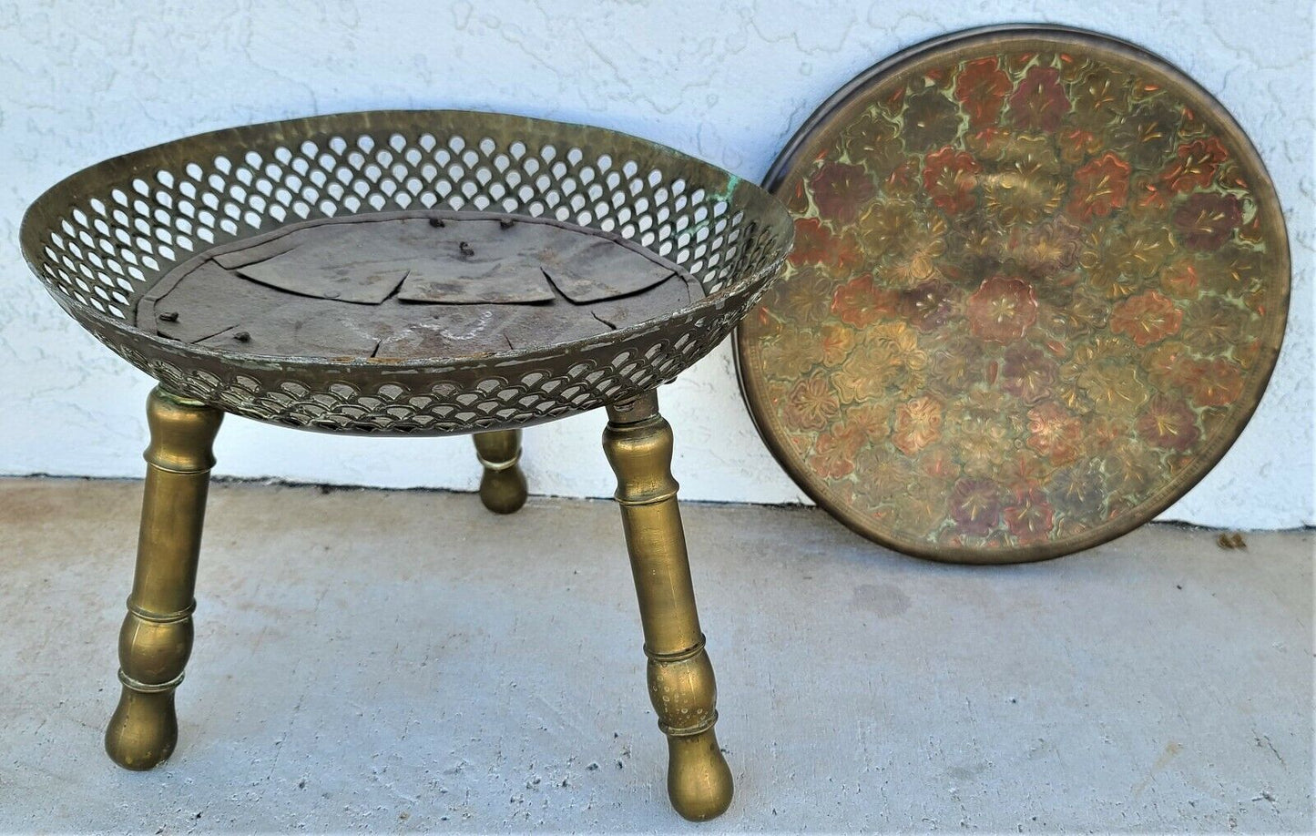 Hammered Brass Decorative Arabic Fire Pit Brazier Room Warmer