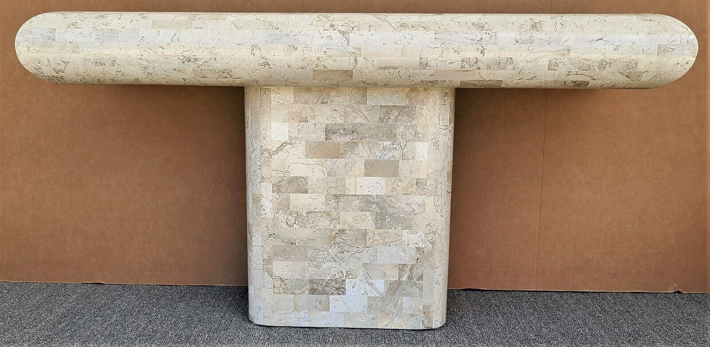 70's KARL SPRINGER Style Tessellated Fossil Stone Coffee Side Table