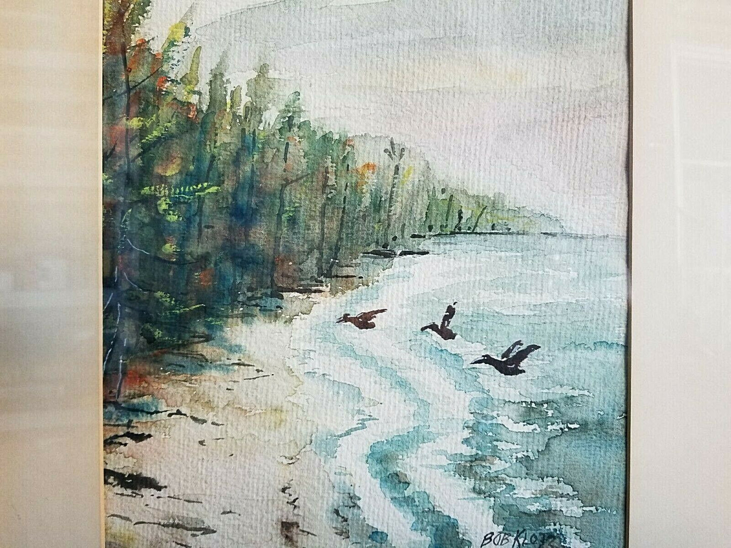 Original BOB KLOTZ 1893-1987 Signed Watercolor Painting Everglades Old Florida