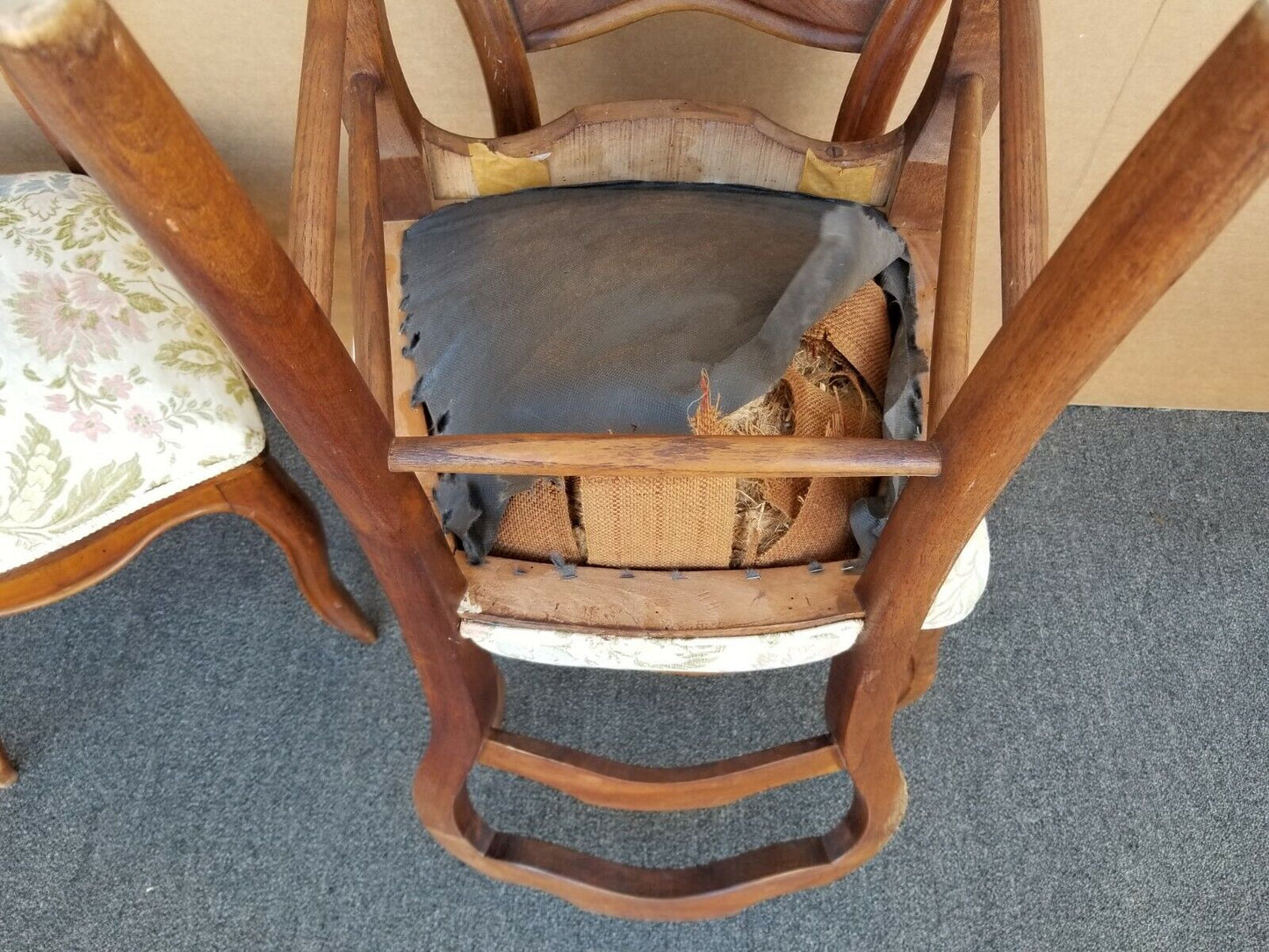 Set of 7 Antique circa 1900 Victorian Balloon Back Chairs