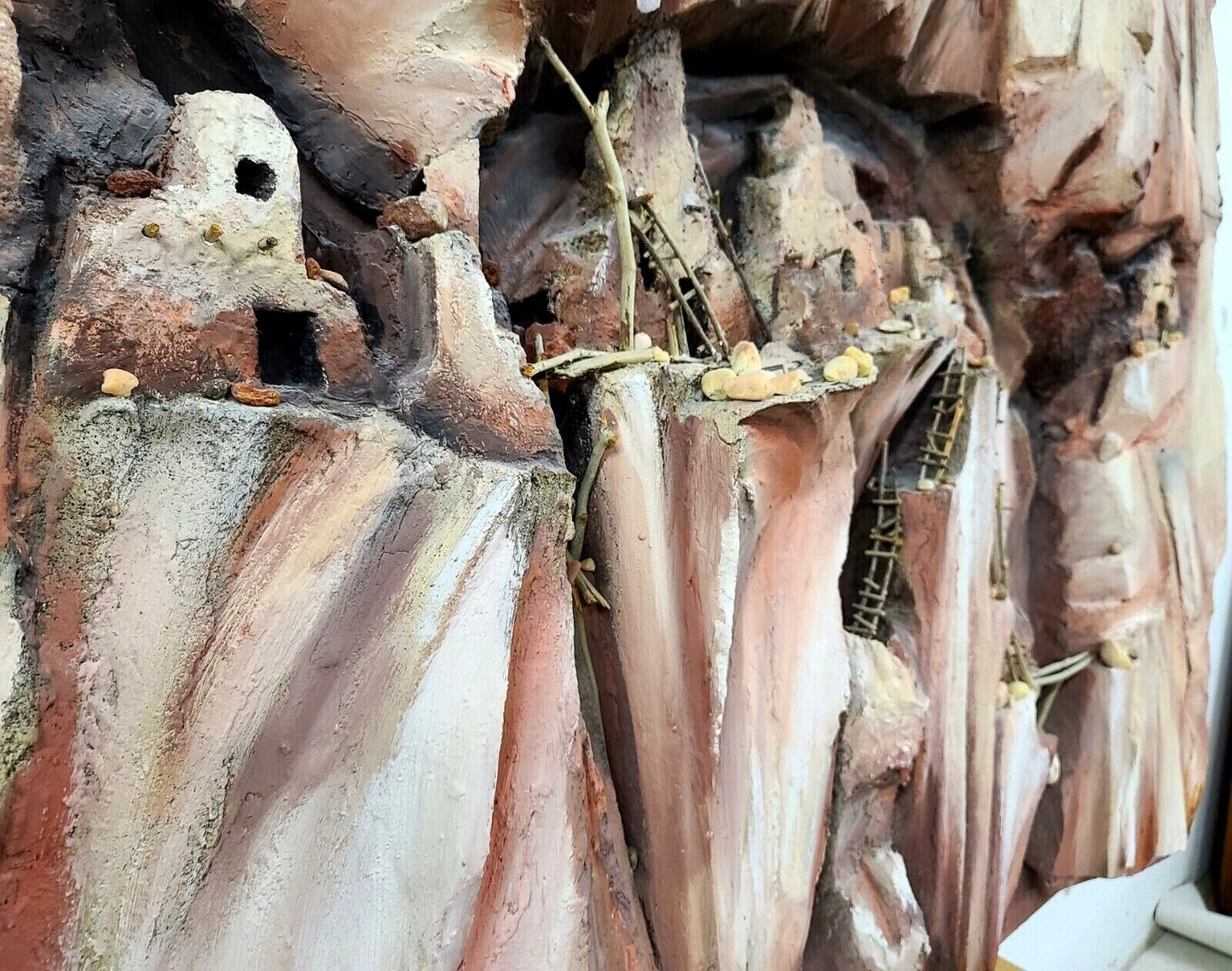 7 Foot Monumental Pueblo Cliff Dwelling 3 Dimensional Wall Art Sculpture