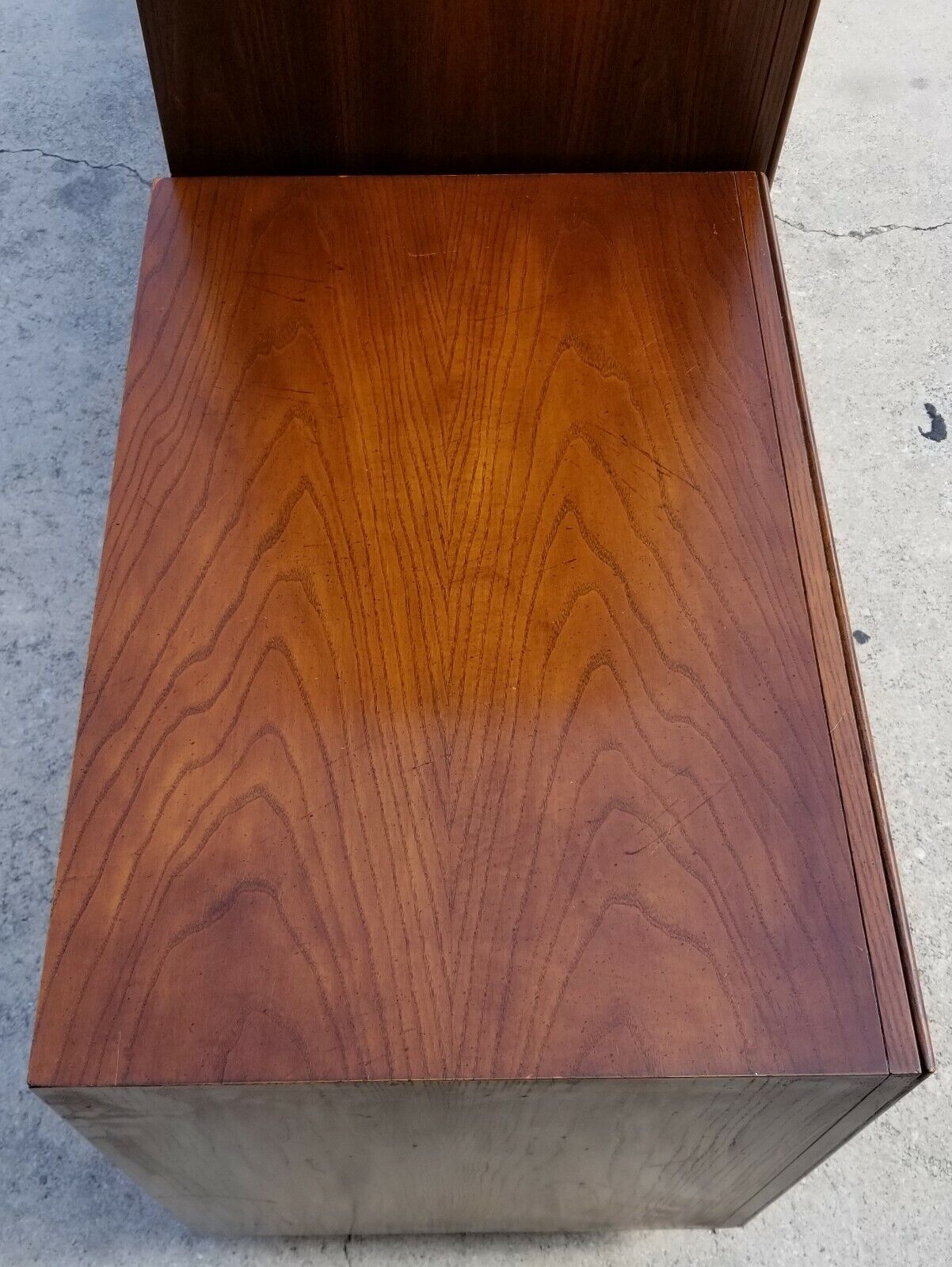 (2) Vintage WHITE FINE FURNITURE COMPANY Campaign Style Walnut Nightstands ONLY