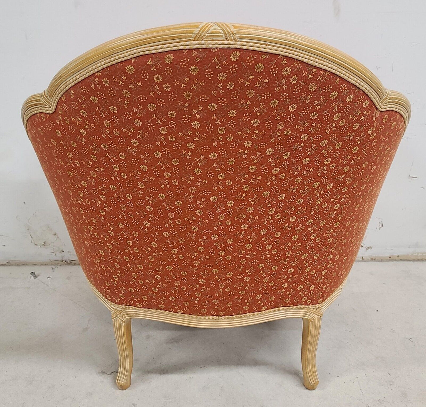 French Louis XV Boudoir Chair Floral Apricot