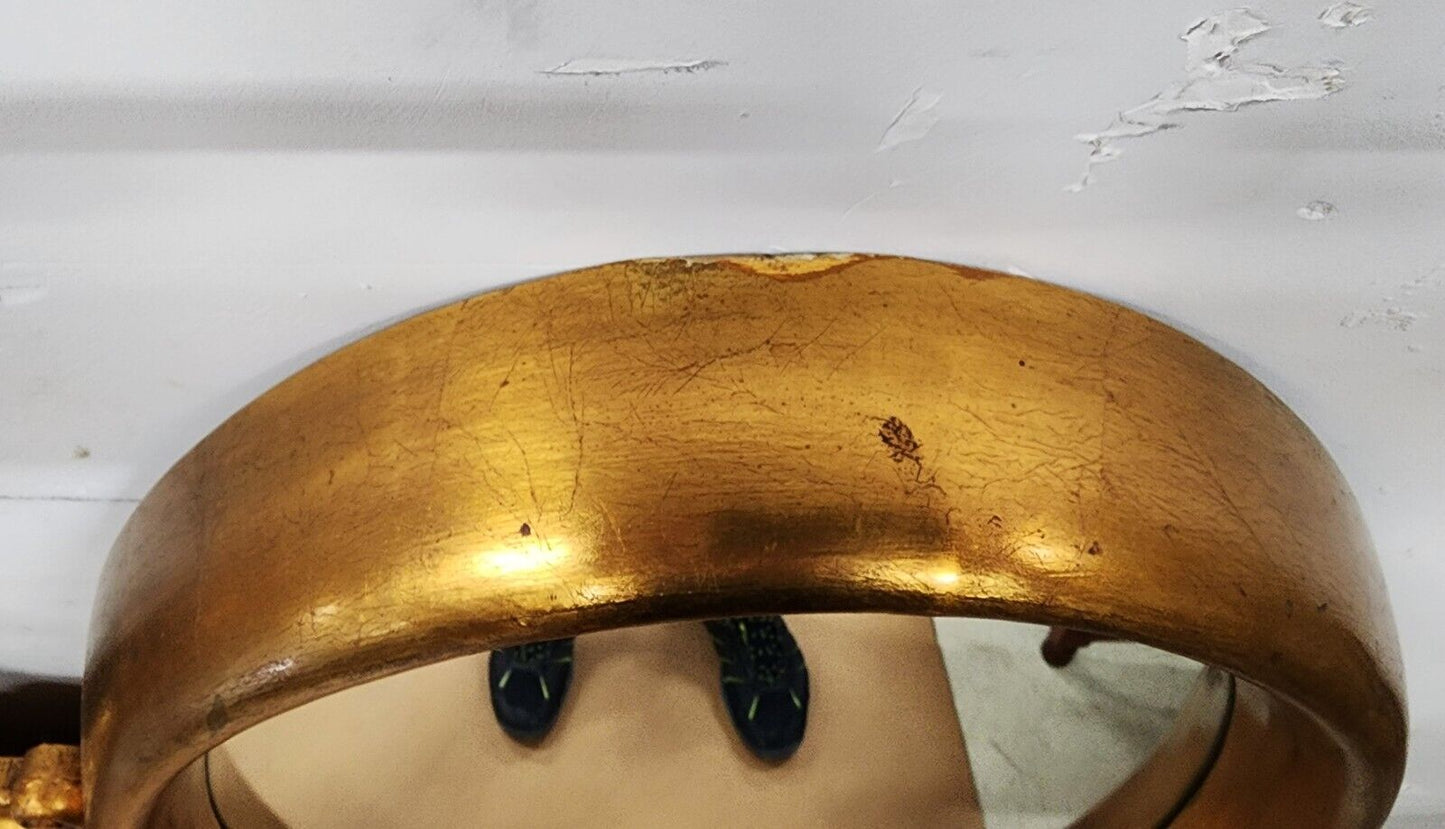 French Giltwood Mirror Gold Leaf Vintage Huge 54" x 48"