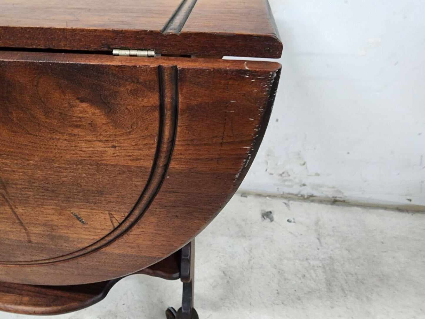 Antique Serving Cart Sideboard Drop Leaf Rolling 1800s