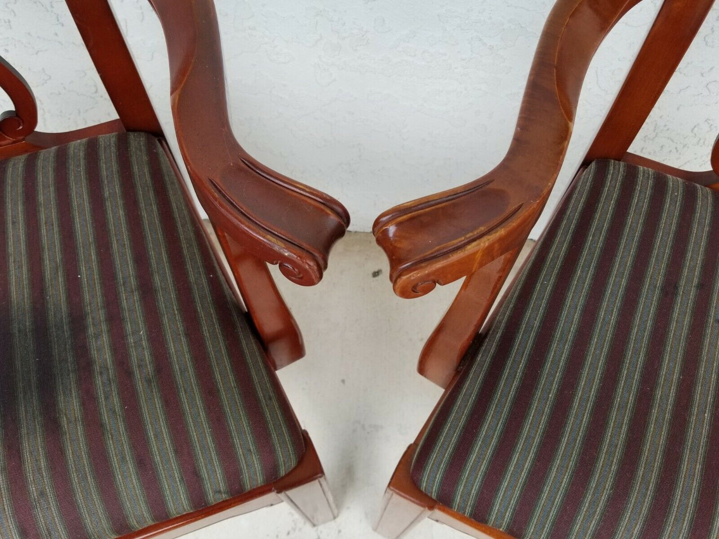 1996 Pair of BERNHARDT #1815 Chippendale Style Armchairs Dining Accent Chairs