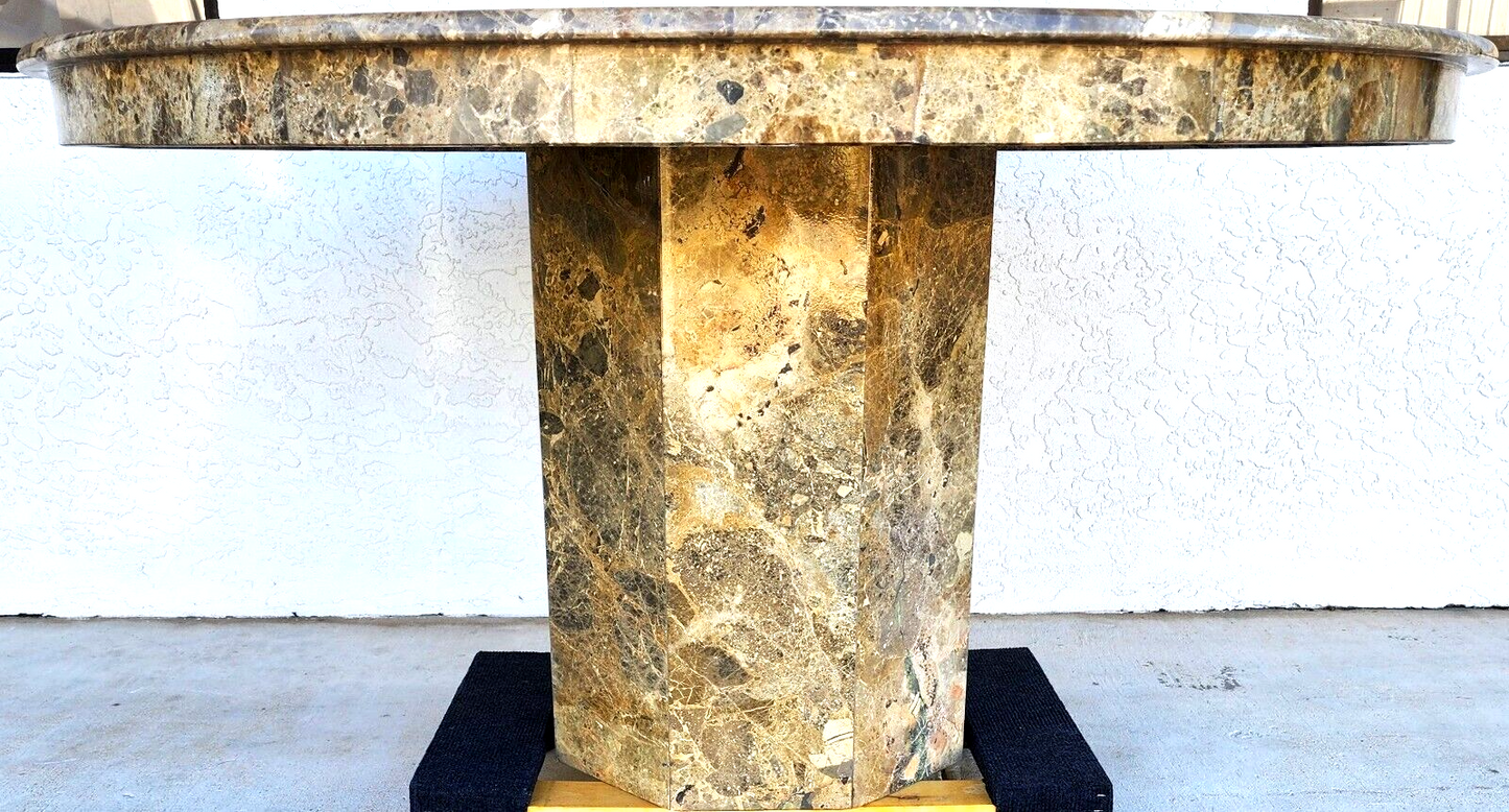 Marble Dining Table Faux Emperado Italian 1970s 55"