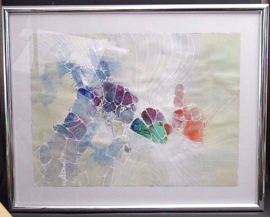 Edward Goldman 1985 Abstract Acrylic Painting Artist Signed