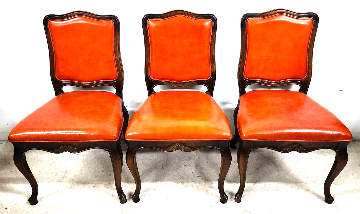 French Dining Chairs Leather Chambly Vintage by HICKORY CHAIR Co