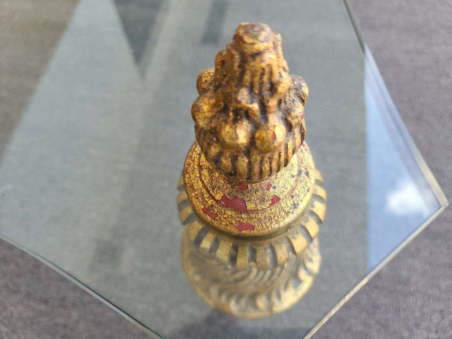 Vintage FRANCISCO HURTADO Hollywood Regency Glass Giltwood Coffee Cocktail Table