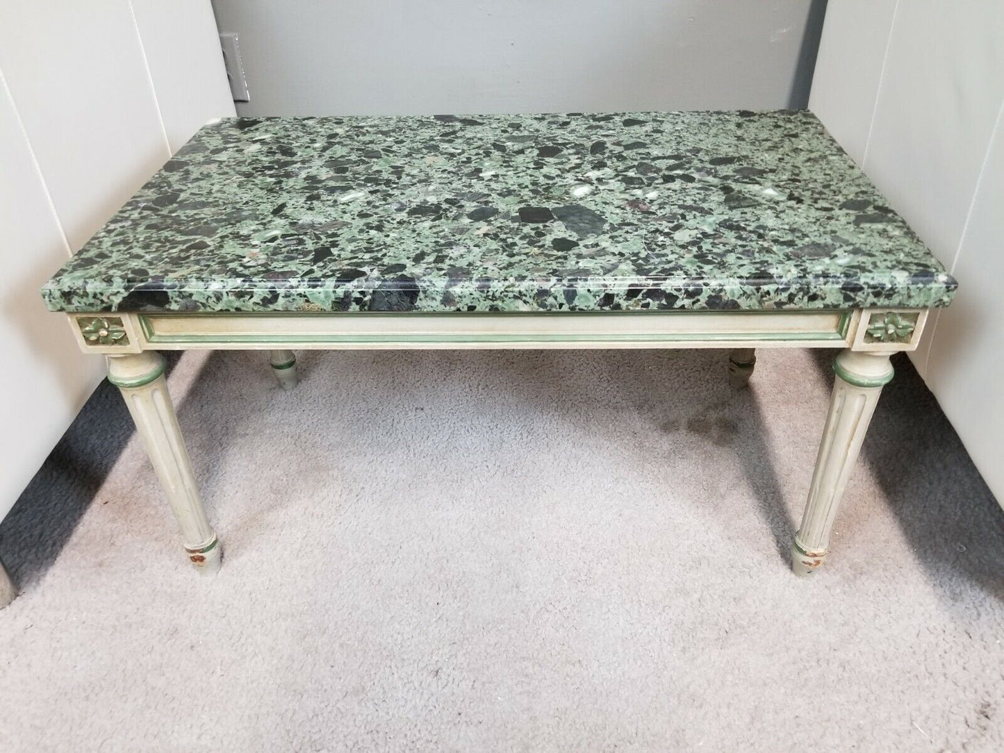 Italian Coffee Table Marble Bench Vintage