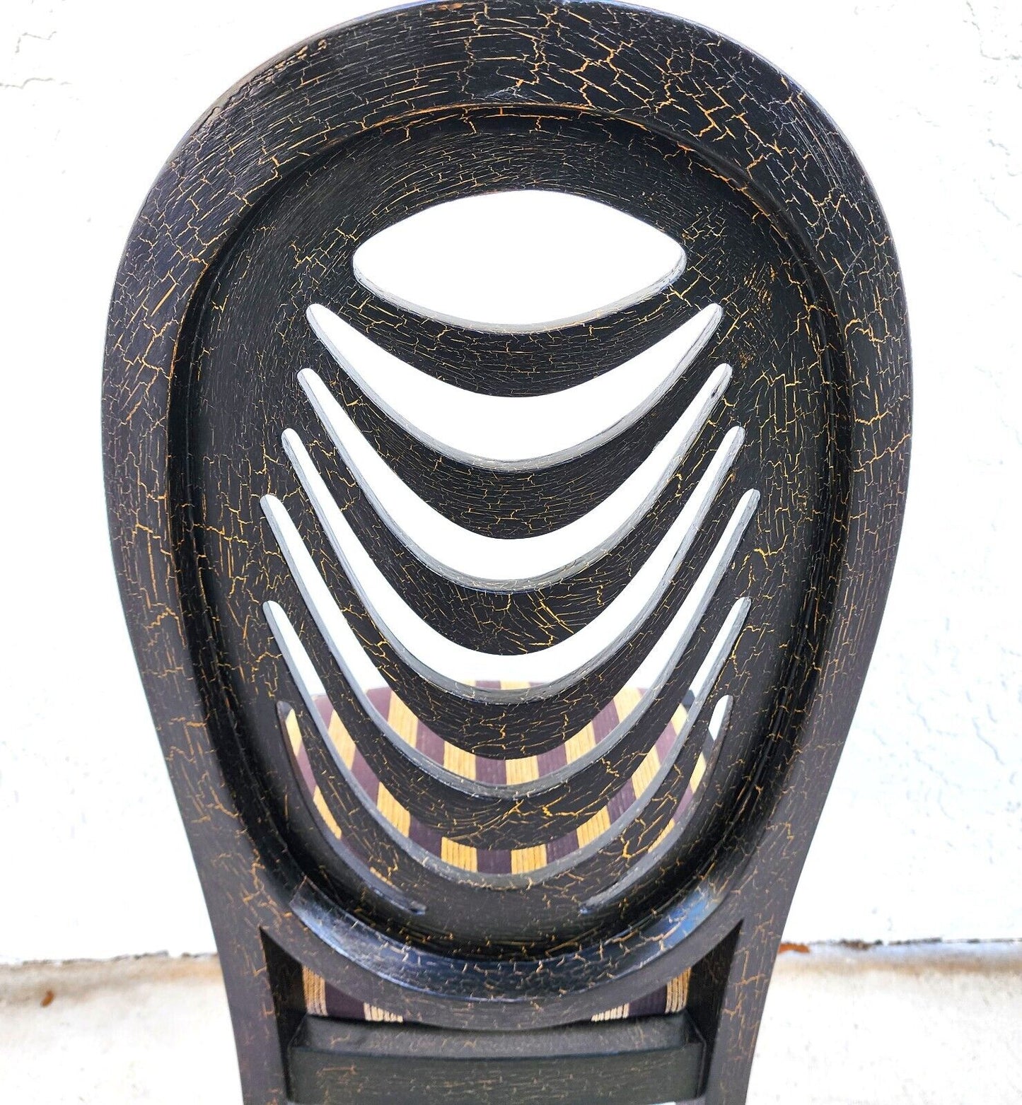 Set of 6 Draped Back Solid Wood Dining Chairs