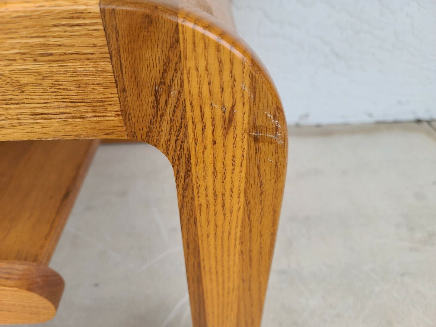 (2) 1970's Mid Century Modern Hodges Mersman Oak Smoked Glass End Tables