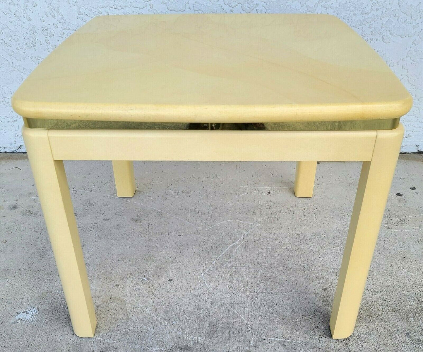 KARL SPRINGER Style Faux Lacquered Goatskin Side End Table