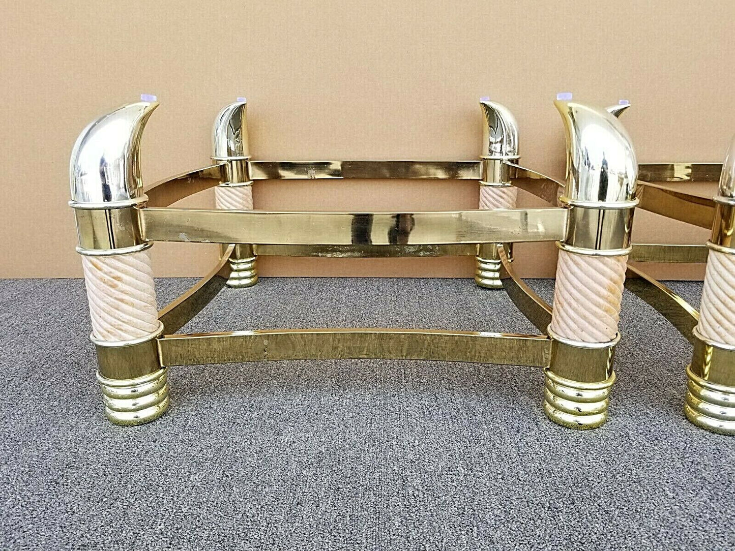 Mid-Century Faux Elephant Tusk Side End Tables Tommaso Barbi Style - a Pair