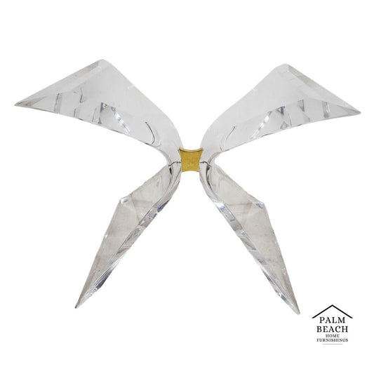 MCM Lucite Dining Table With Glass Signed by Lion In Frost