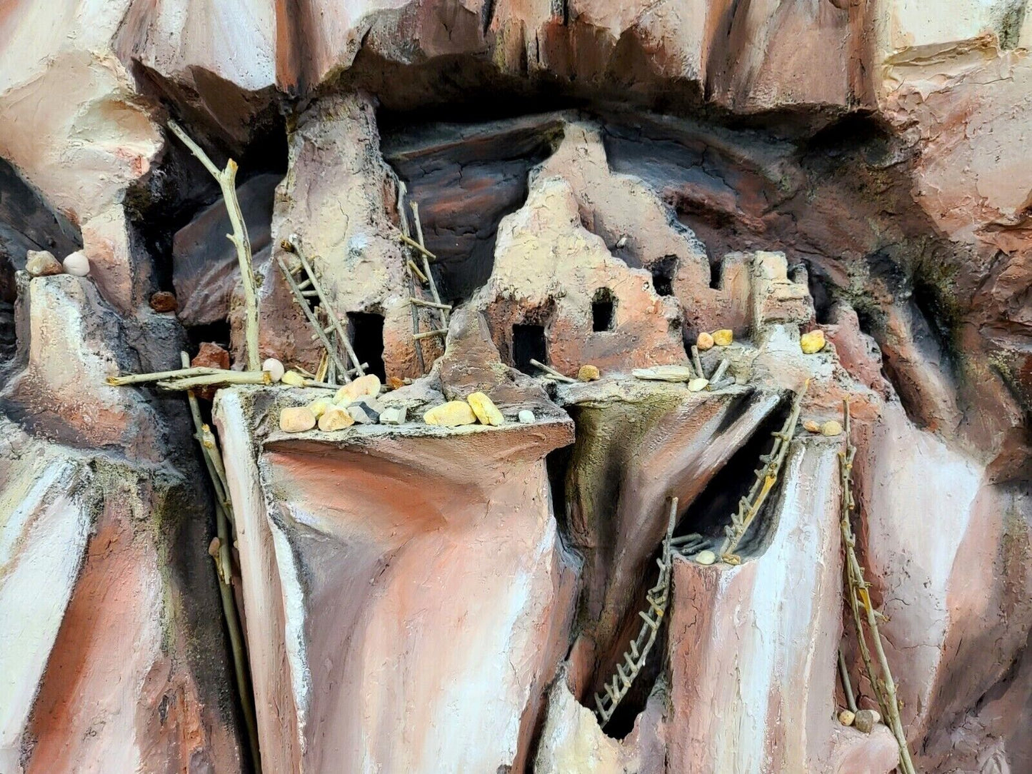7 Foot Monumental Pueblo Cliff Dwelling 3 Dimensional Wall Art Sculpture