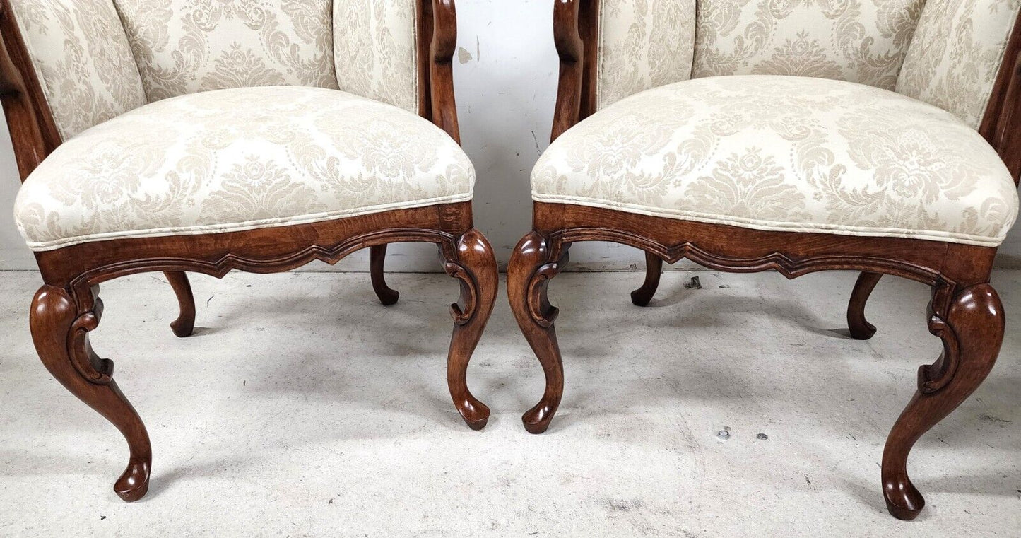 Pair of Fabulous Chinese Chippendale Wingback Armchairs by BAU Furniture of California