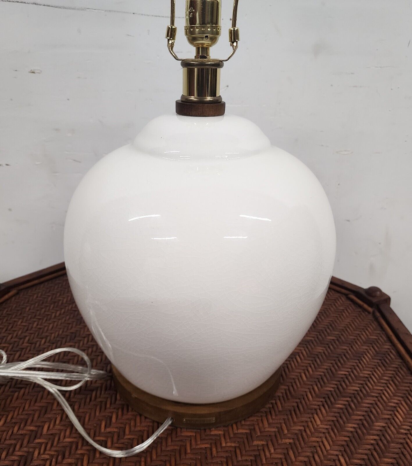 Ralph Lauren Table Lamp Ceramic Eggshell White Signed