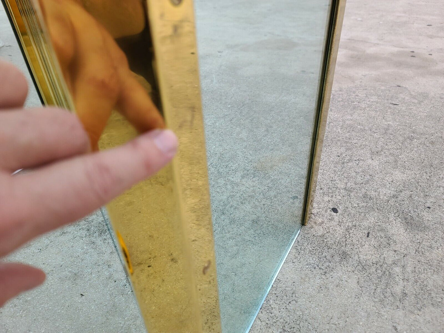 1970's Leon Rosen for PACE COLLECTION Glass & Brass Dining Table 72" x 40"