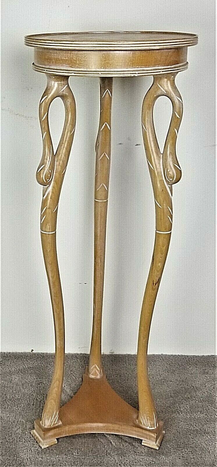 Tall 41" Hand Carved Wood Flamingo Bird Lamp Occasional Table Made in Italy