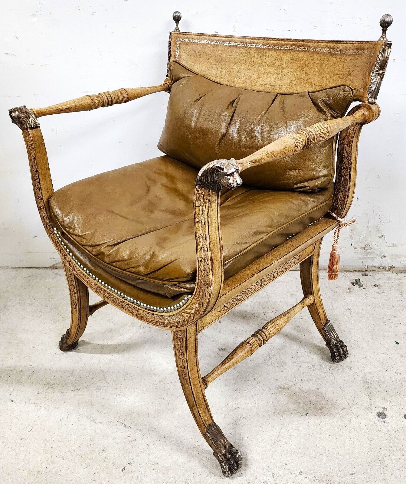 Hollywood Regency Leather " Cleopatra " Armchairs by FERGUSON COPELAND