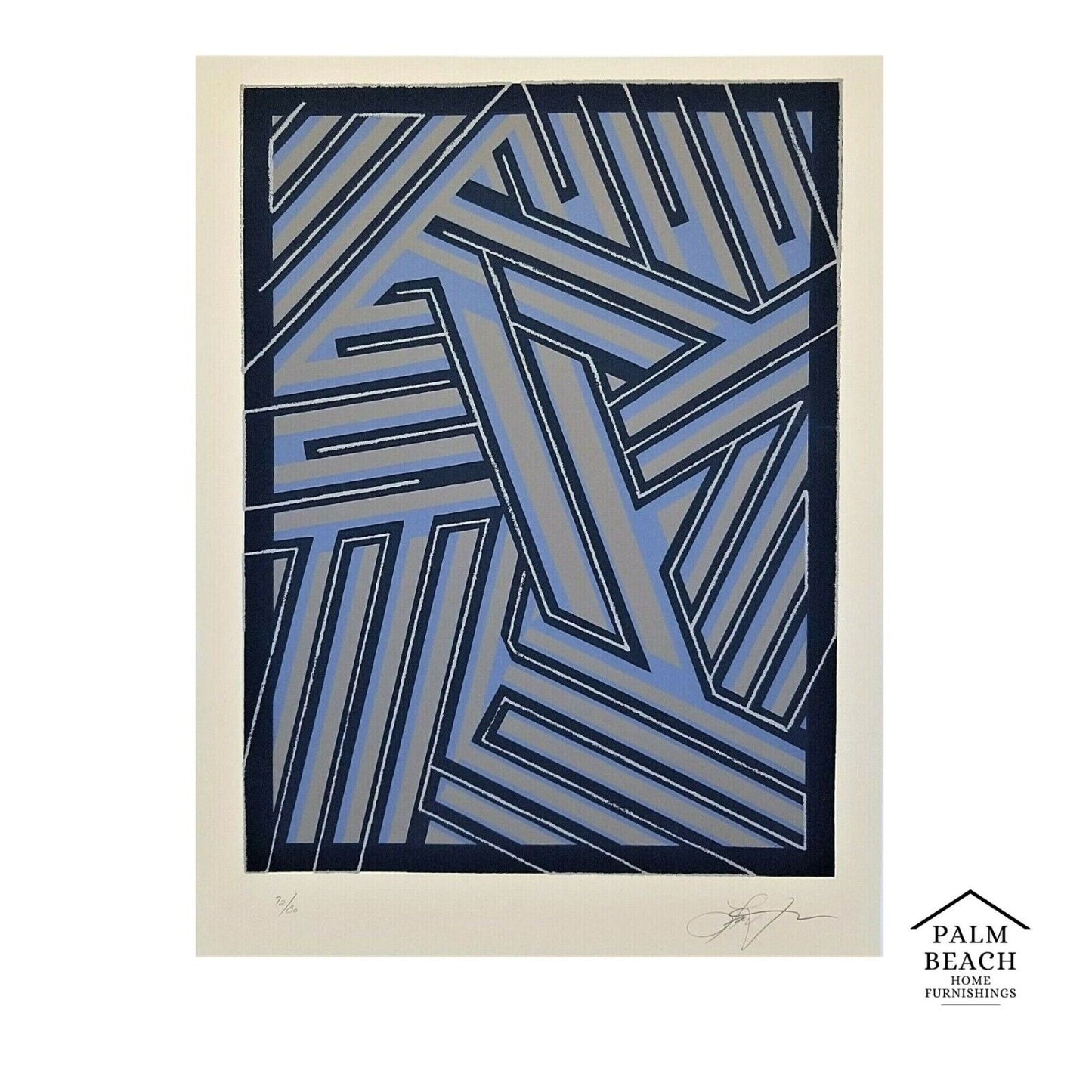 1990's MCM Signed Lance Lawlor " Linear Pattern " Ltd Ed Lithograph Geometric