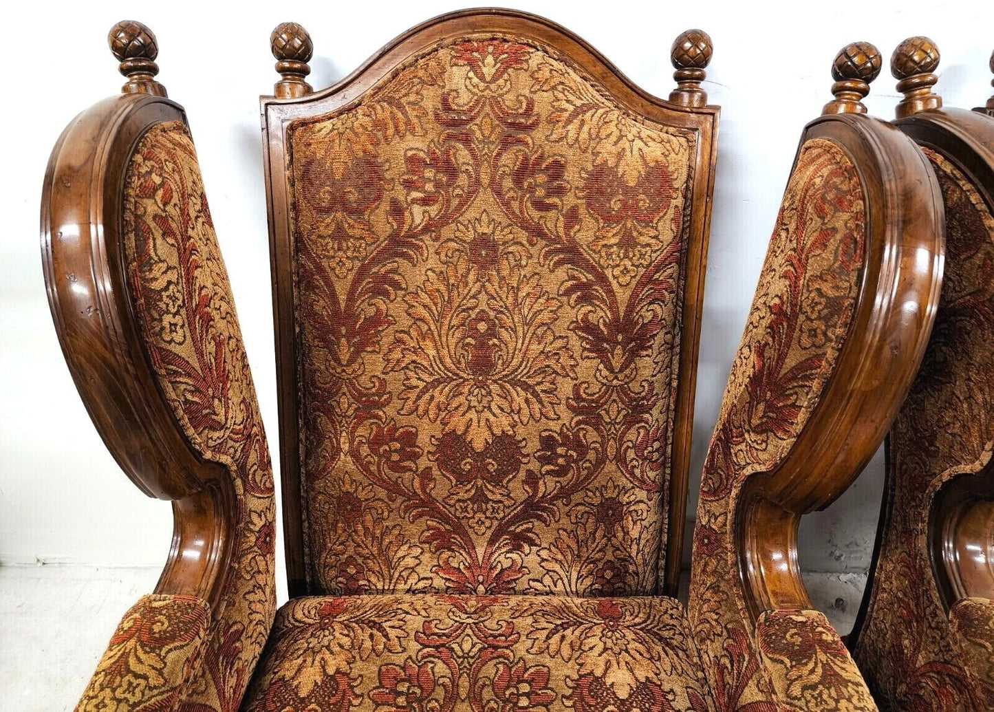 Pair of Oversized Regal French Wingback Armchairs by CENTURY FURNITURE