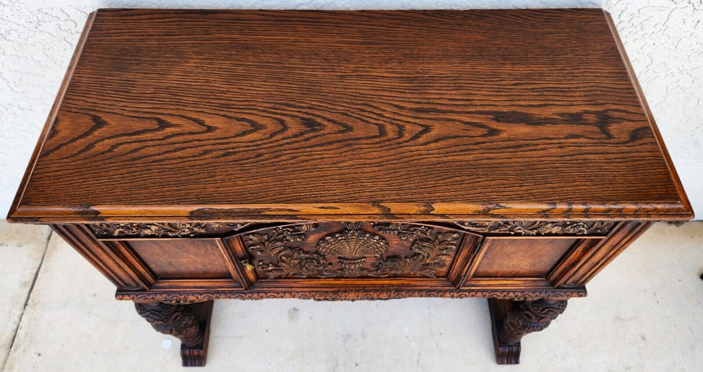 Antique Buffet Sideboard TV Table Oak Early 1900s