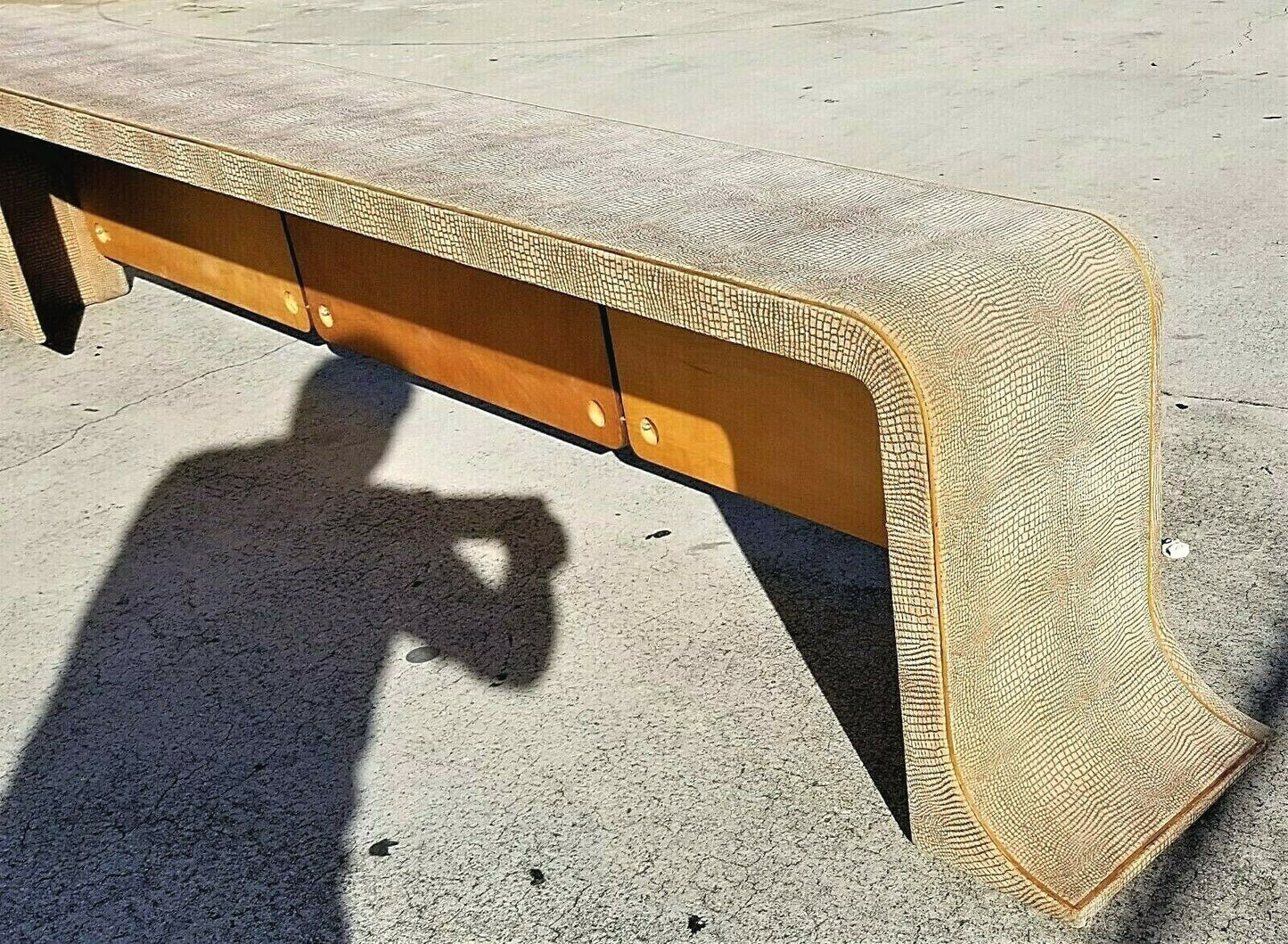 Huge 10 foot DUNBAR Custom Made Mid Century Modern Upholstered L Shaped Bench