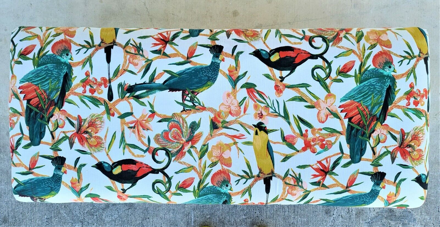 Louis XVI Style Tropical Island Solid Wood Linen Bench 50"