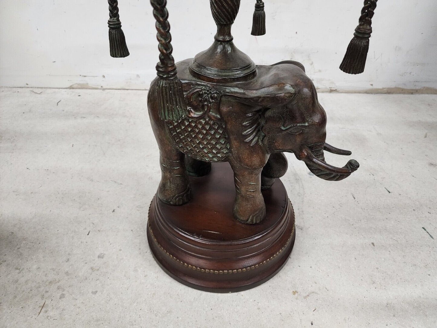 Bronze Elephant Pedestal Side Table
