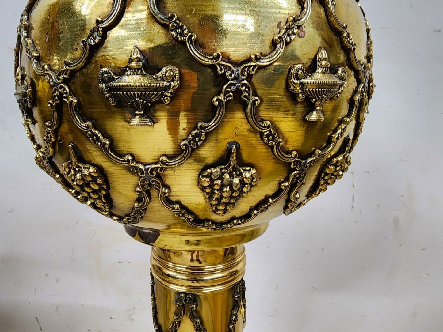 2 Antique Brass Planter Stands