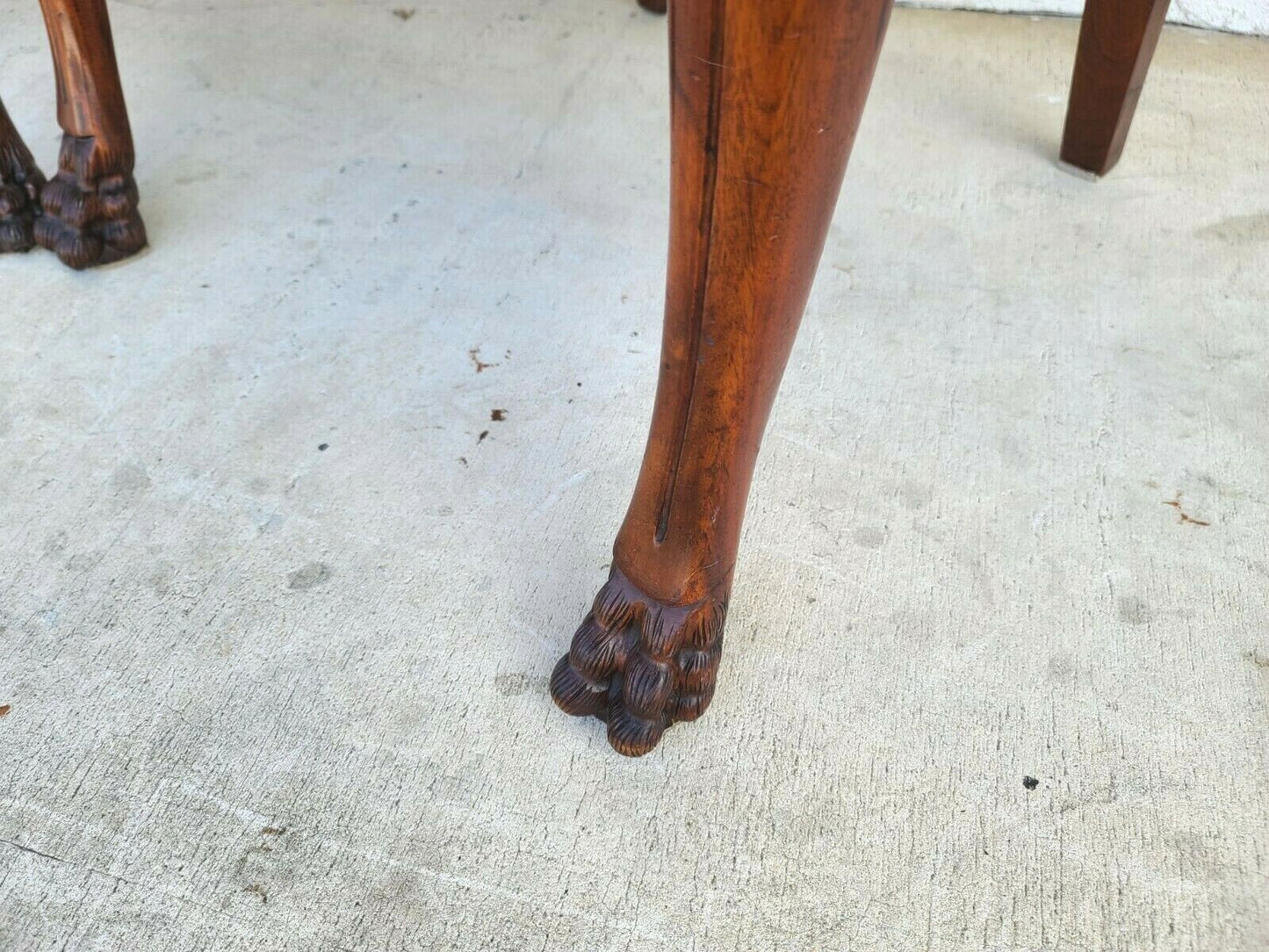 Pair of Hand Carved Mahogany Lions Head Armchairs