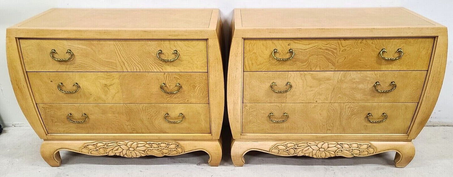 (2) King Burl Wood Nightstands by CENTURY FURNITURE