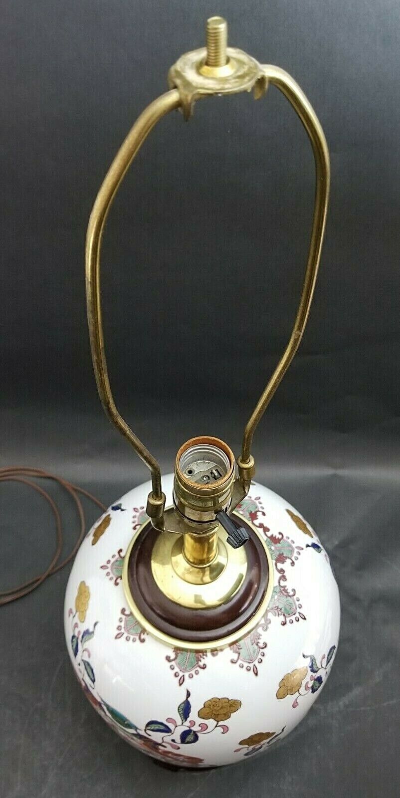 SHOAL CREEK LIGHTING Asian Crest Chinoiserie Style Table Lamp Wood Base 28 1/2"