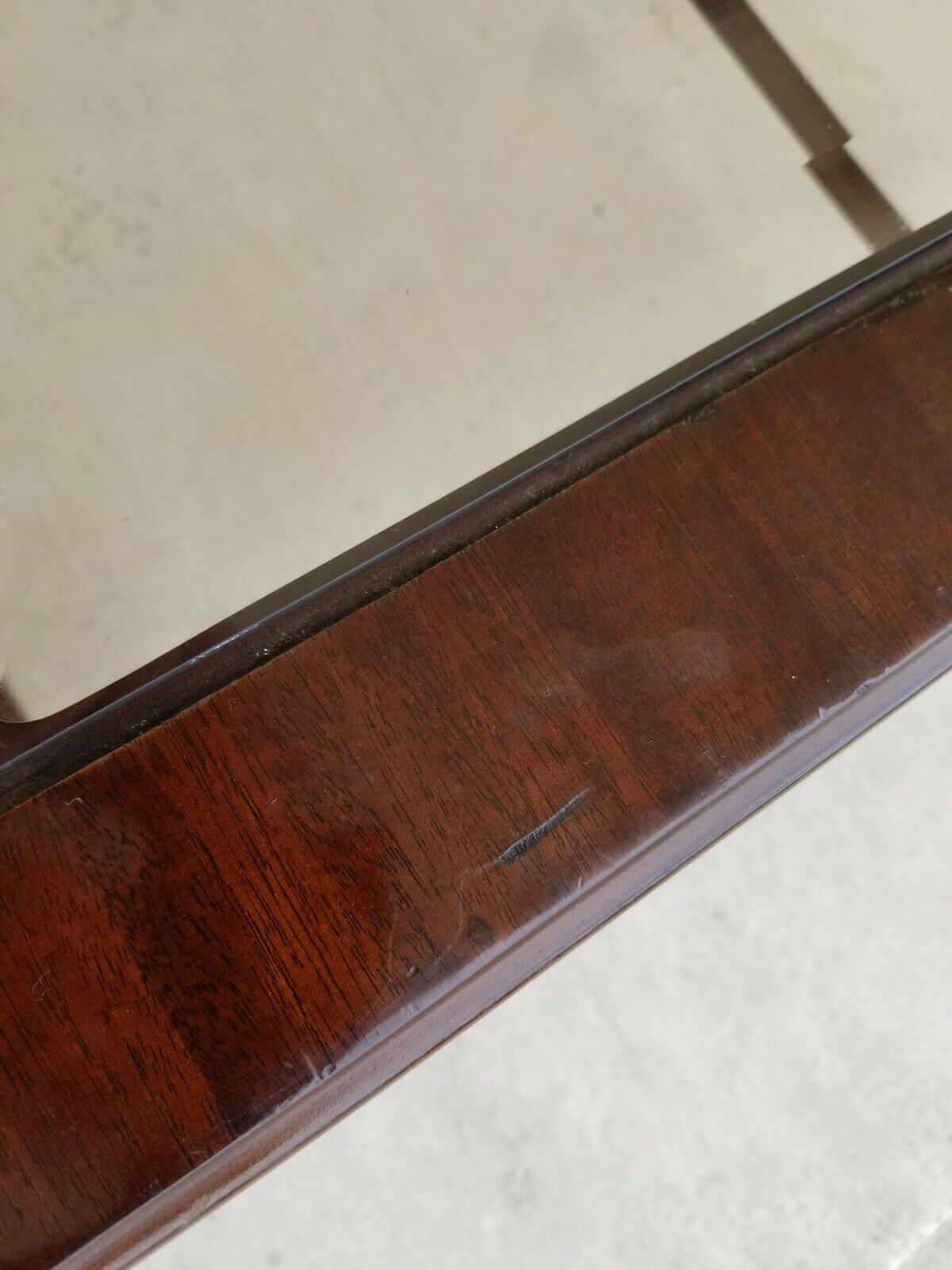 LANE Furniture Asian Chinoiserie Mahogany + Glass End Side Table Model 1388