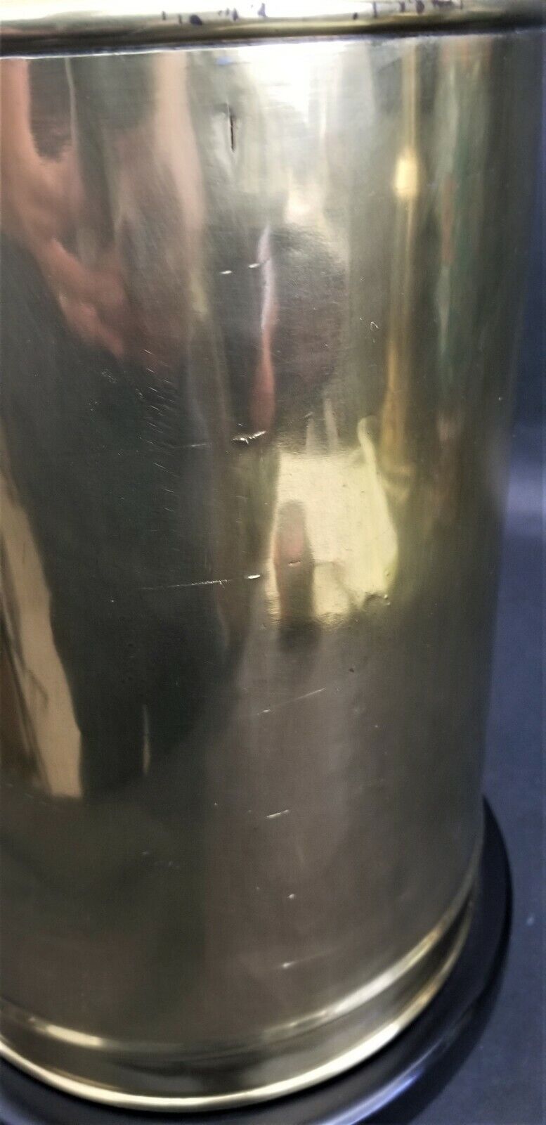 Vintage Large Asian Chinoiserie Brass Tea Canister Table Lamp