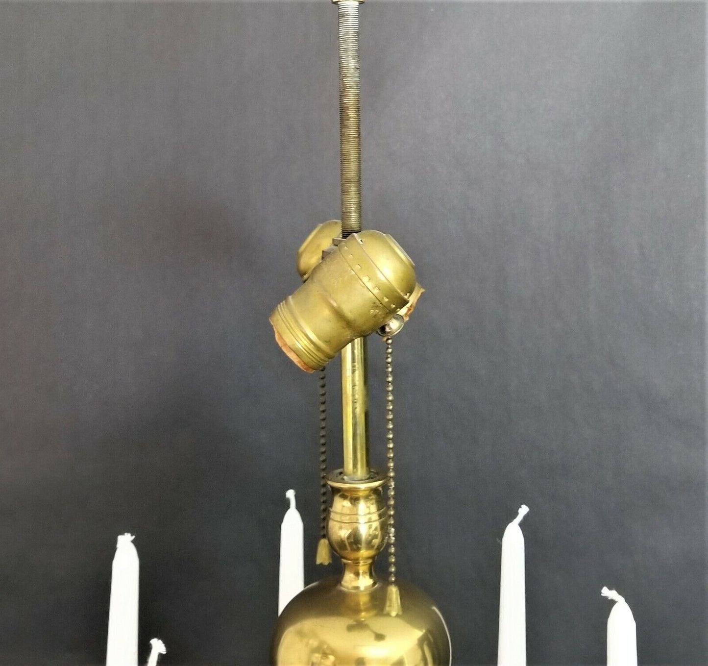 Vintage Solid Brass Table Lamp and Candelabra