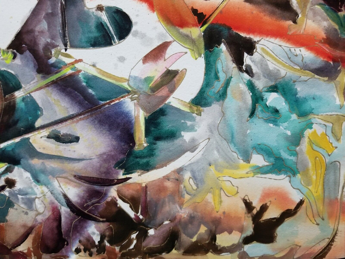 Large Original Abstract Watercolor Painting 30" x 22"