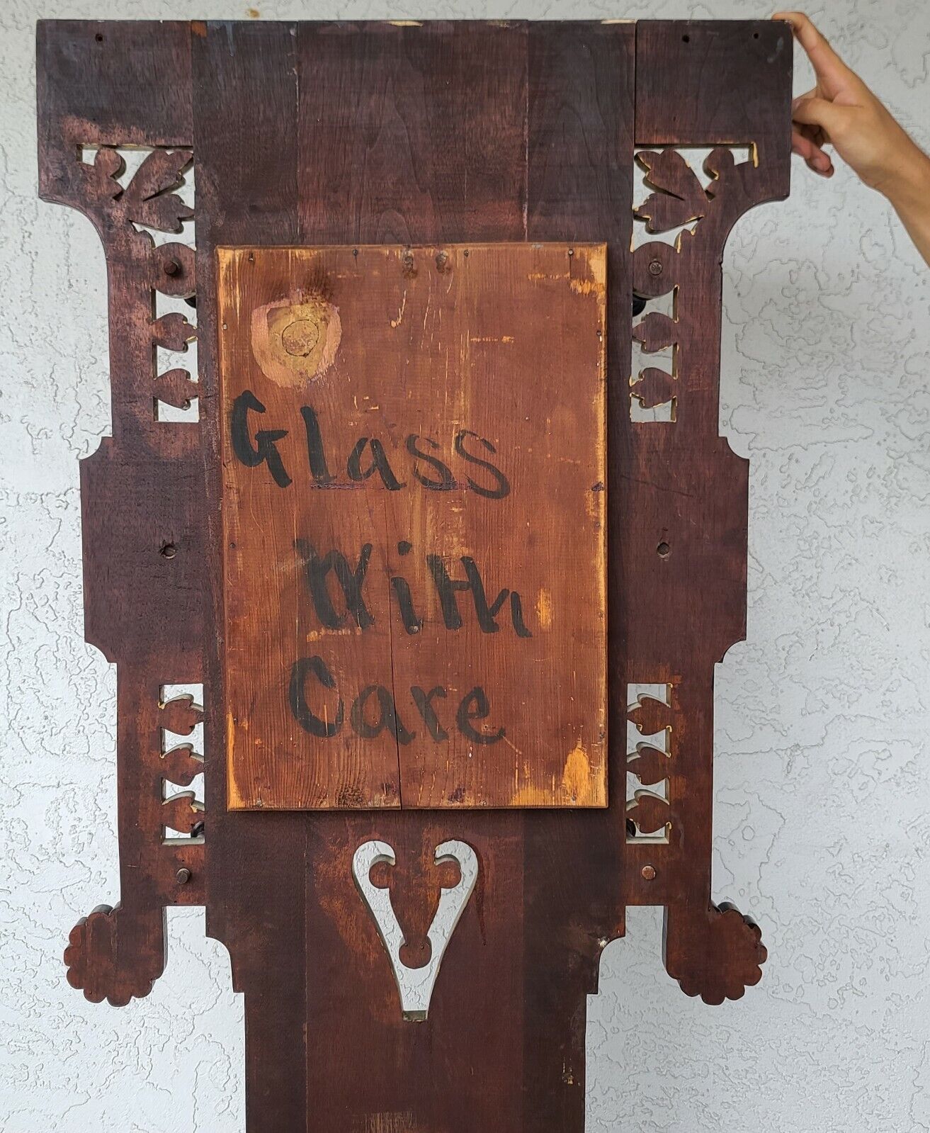 Antique M & H Solid Wood Hall Tree with Marble Top and Drawer