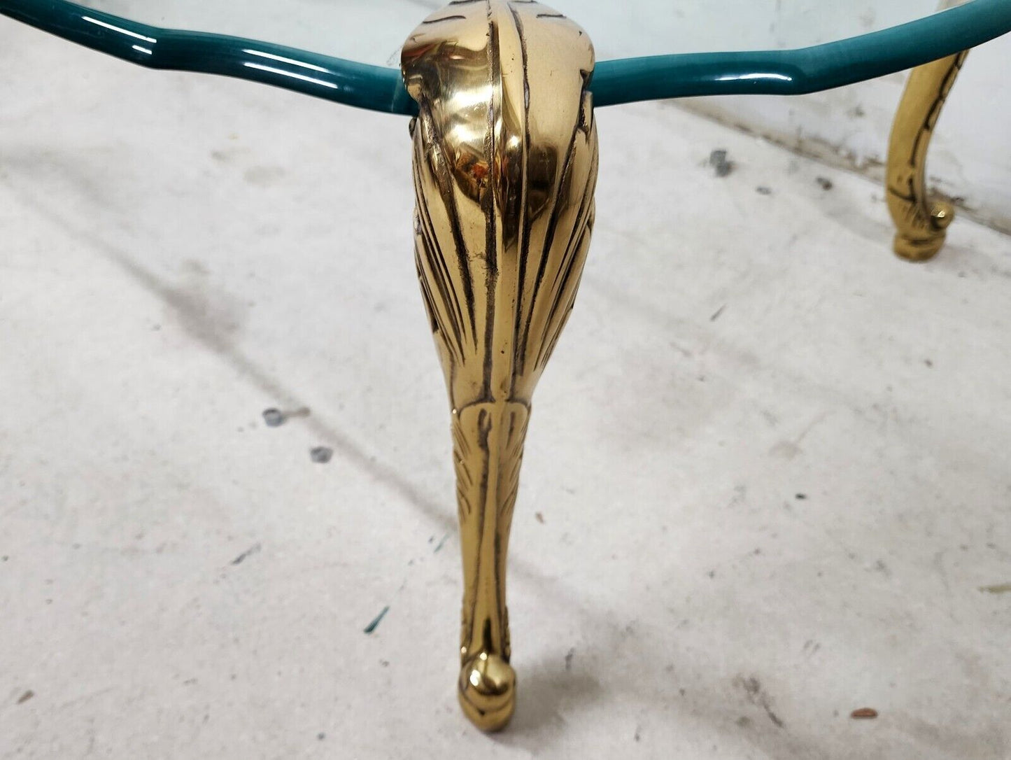 French Provincial Coffee Table Brass & Glass Vintage 1970s by CHAPMAN