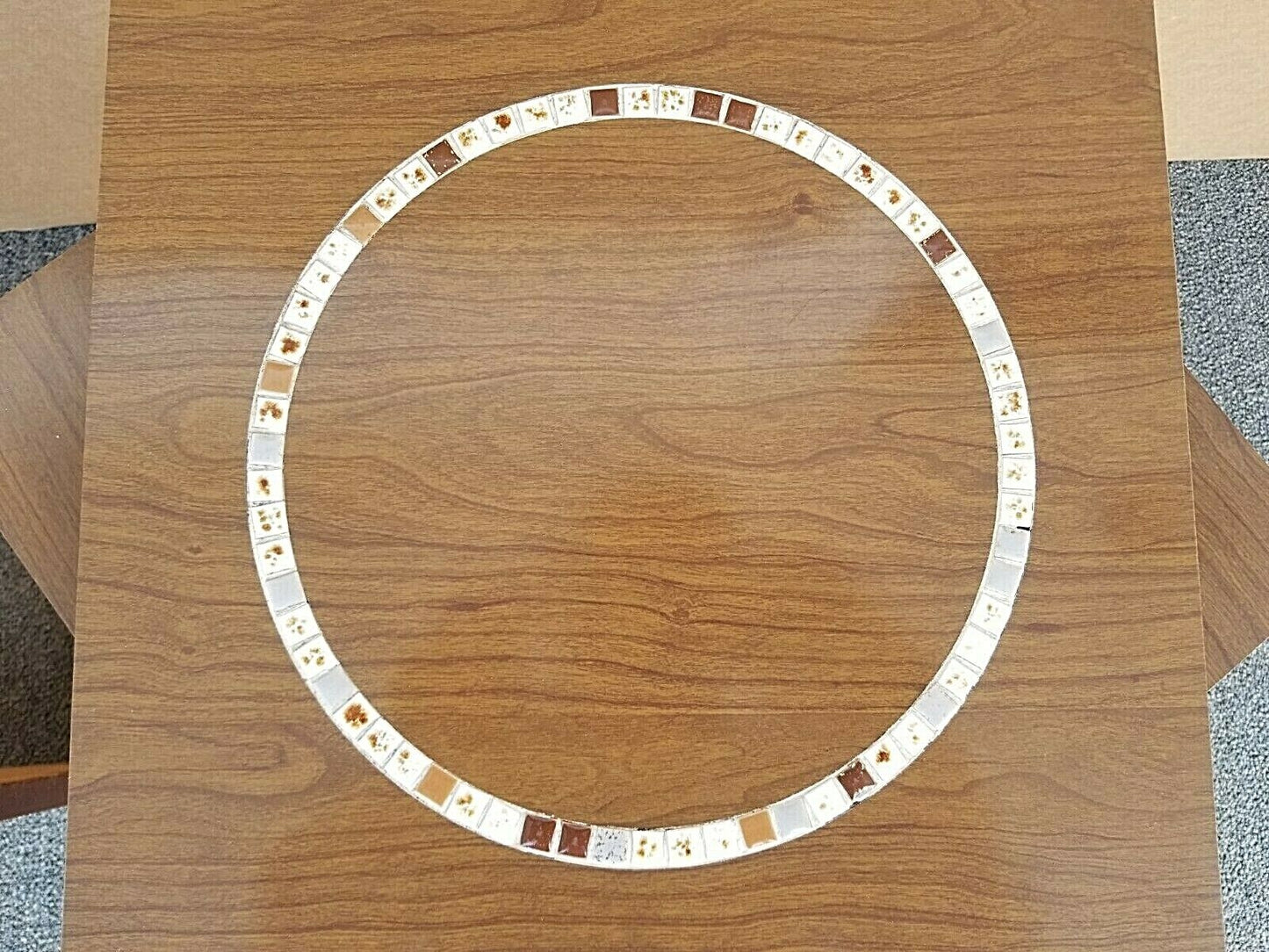 Set of 3 Vintage Mid Century Modern Tile Mosaic Stackable Drink Side Tables