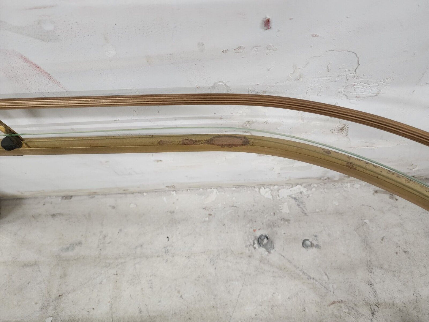 Vintage Bar Cart Folding Brass & Glass GLOBAL VIEWS Style