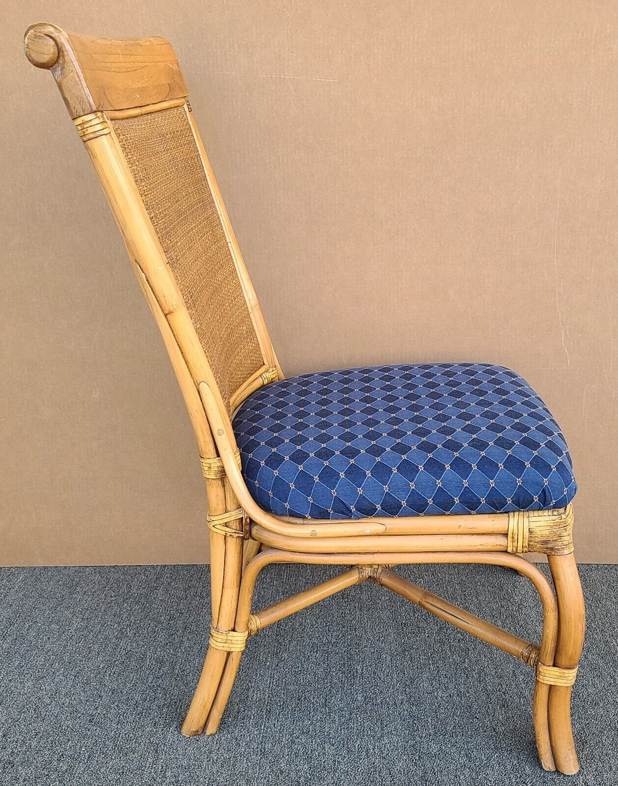 MCM BRAXTON CULLER Rattan Bentwood Bamboo Wicker Dining Desk Accent Chair