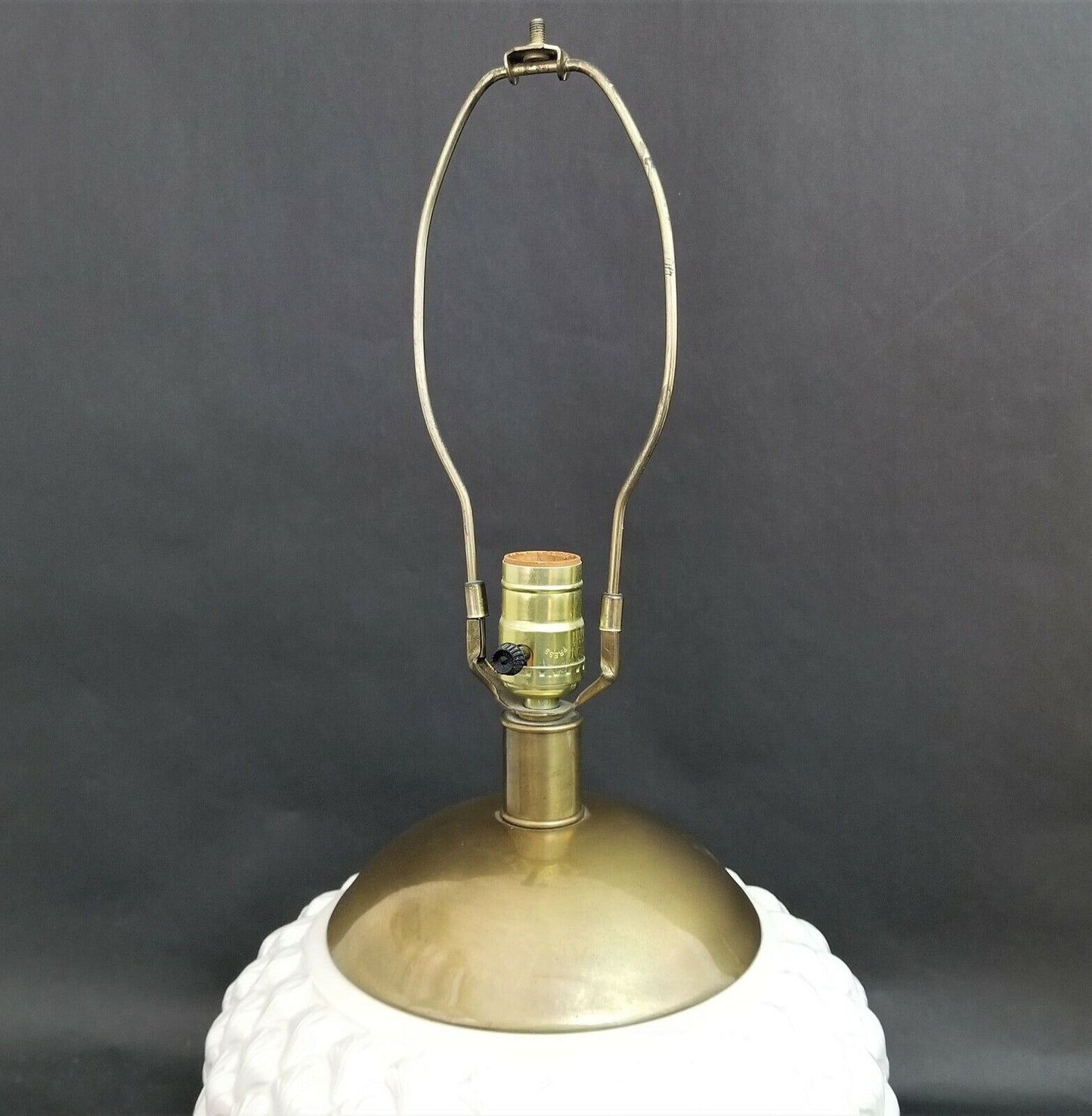 Coastal FREDERICK COOPER 1970's Embossed Sea Shell Ceramic + Brass Table Lamp