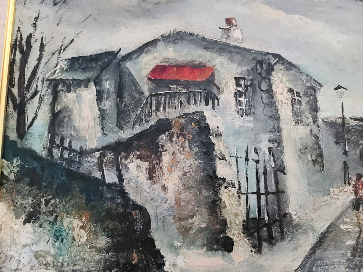 Signed Maurice de Vlaminck Style 1959 French Painting of Menilmontant Paris