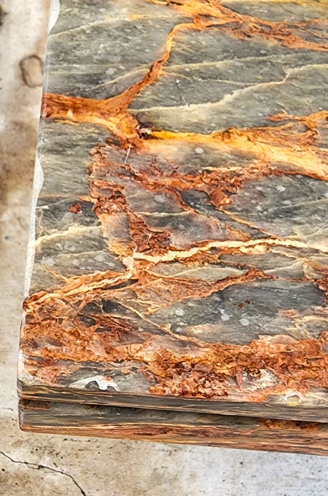 Marble Side End Accent Table Boho Vintage