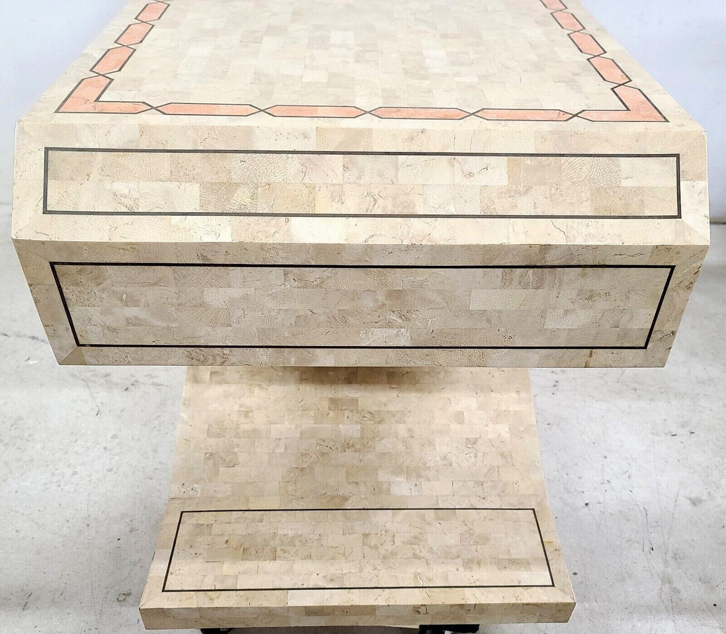 Signed Vintage Tessellated Stone Console Sofa Dining Table Base