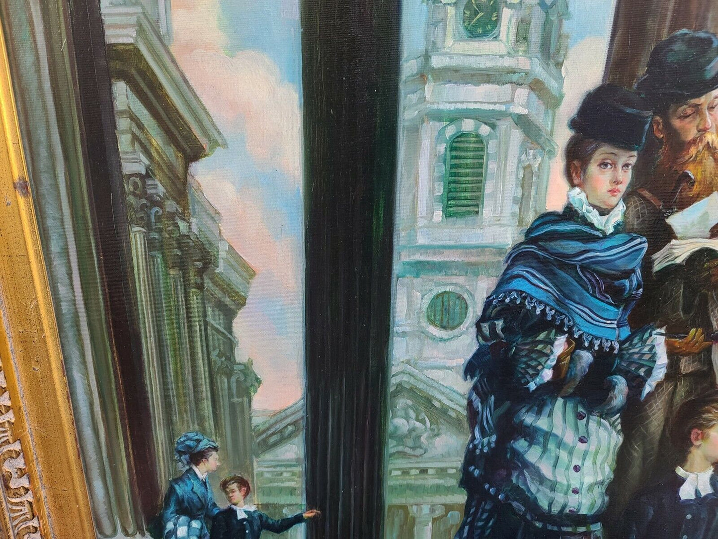 Signed E. R. BRETT Original Oil Painting Framed on Canvas